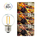 Retro edison g40 led string lights bedroom warm white glass globe by Decorbites