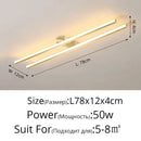 GobekUsa LED Strip Chandelier Modern Creative Ceiling Lamp for Aisle Corridor Balcony Lighting