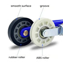 Blue and white led strip light installation roller with wooden handle by Decorbites