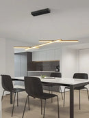GobekUsa LED Strip Pendant Chandelier for Living Dining Kitchen Island, Minimalist Home Decor Fixture