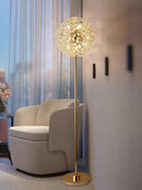 GobekUsa LED Sunflower Crystal Floor Lamp for Home Decor in Living Room or Bedroom
