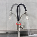 GobekUsa LED Swivel Pull Down Kitchen Faucet with Hot and Cold Water Mixer