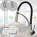 GobekUsa LED Swivel Pull Down Kitchen Faucet with Hot and Cold Water Mixer