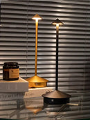 Minimalist metal led table lamp bedroom ambient night light by Decorbites