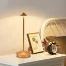 Minimalist metal led table lamp bedroom ambient night light by Decorbites