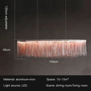 GobekUsa LED Tassel Chandelier Pendant Light for Living Room Villa Hall Silver Lustre