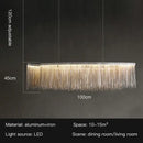 GobekUsa LED Tassel Chandelier Pendant Light for Living Room Villa Hall Silver Lustre