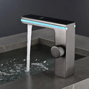 GobekUsa LED Temperature Display Basin Faucet with LCD Screen, Cold Hot Mixer Sink Tap