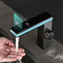 GobekUsa LED Temperature Display Basin Faucet with LCD Screen, Cold Hot Mixer Sink Tap