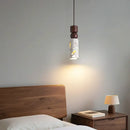 GobekUsa LED Terrazzo Pendant Lamp White Stone Wood Hanging Light