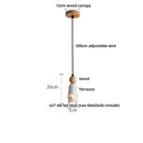 GobekUsa LED Terrazzo Pendant Lamp White Stone Wood Hanging Light