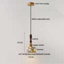 GobekUsa LED Terrazzo Pendant Lamp White Stone Wood Hanging Light