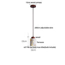 GobekUsa LED Terrazzo Pendant Lamp White Stone Wood Hanging Light