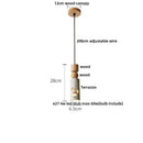 GobekUsa LED Terrazzo Pendant Lamp White Stone Wood Hanging Light