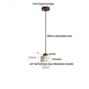 GobekUsa LED Terrazzo Pendant Lamp White Stone Wood Hanging Light