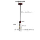 GobekUsa LED Terrazzo Pendant Lamp White Stone Wood Hanging Light