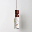 GobekUsa LED Terrazzo Pendant Lamp White Stone Wood Hanging Light