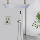 GobekUsa LED Thermostatic Rainfall Shower System with Tub Spout Mixer Tap & Brass Head