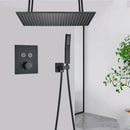GobekUsa LED Thermostatic Rainfall Shower System with Tub Spout Mixer Tap & Brass Head