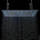 GobekUsa LED Thermostatic Rainfall Shower System with Tub Spout Mixer Tap & Brass Head