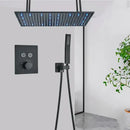 GobekUsa LED Thermostatic Rainfall Shower System with Tub Spout Mixer Tap & Brass Head