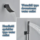GobekUsa LED Thermostatic Rainfall Shower System with Tub Spout Mixer Tap & Brass Head