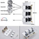 GobekUsa LED Thermostatic Shower Faucet Chrome Rain Bath Mixer Tap