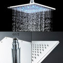 GobekUsa LED Thermostatic Shower Faucet Chrome Rain Bath Mixer Tap