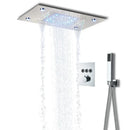GobekUsa LED Thermostatic Shower Faucet Set Rain Waterfall System with Remote Control