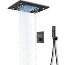 GobekUsa LED Thermostatic Shower Faucet Set Rain Waterfall System with Remote Control