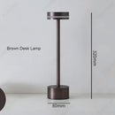 Modern minimalist metallic led touch table lamp for bedroom by Decorbites