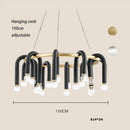 GobekUsa LED Tube Chandelier Lighting High Ceiling Lustre Hanging Lamps for Home Deco