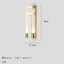 GobekUsa LED Tube Wall Sconce Gold Black White Metal Acrylic Light Fixture