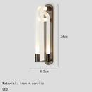 GobekUsa LED Tube Wall Sconce Gold Black White Metal Acrylic Light Fixture
