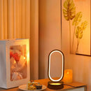 Modern gold oval led bedside decorative lamp for bedroom by Decorbites