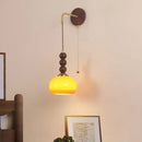 GobekUsa LED Wall Lights Walnut Wood Glass Adjustable Bedside Lamp