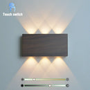 Minimalist wood led wall sconce bedroom dual beam light by Decorbites