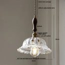 GobekUsa LED Walnut Wood Pendant Light Clear Glass Copper Switch Decor