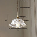 GobekUsa LED Walnut Wood Pendant Light Clear Glass Copper Switch Decor