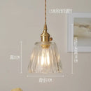 GobekUsa LED Walnut Wood Pendant Light Clear Glass Copper Switch Decor