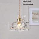 GobekUsa LED Walnut Wood Pendant Light Clear Glass Copper Switch Decor
