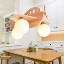 GobekUsa LED Wooden Aircraft Kids Chandelier Boys Girls Room Decor Hanging Pendant Lights