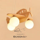 GobekUsa LED Wooden Aircraft Kids Chandelier Boys Girls Room Decor Hanging Pendant Lights