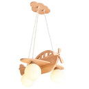 GobekUsa LED Wooden Aircraft Kids Chandelier Boys Girls Room Decor Hanging Pendant Lights