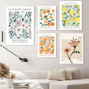 Vintage lemon flower botanical wall art set of 6 kitchen prints