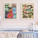 GobekUsa Lightning McQueen Art Prints - Cars Movie Theme