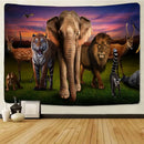 Decorbites lion tapestry silver grassland animal wall hanging bedroom by Decorbites