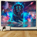 Decorbites lion tapestry silver grassland animal wall hanging bedroom by Decorbites