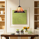 GobekUsa Loft Tiffany Purple Glass Cone Suspension Pendant Light for Living Room