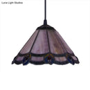 GobekUsa Loft Tiffany Purple Glass Cone Suspension Pendant Light for Living Room